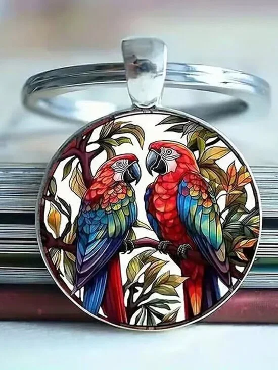Stainless Steel PARROT Keyring Keychain Accessory