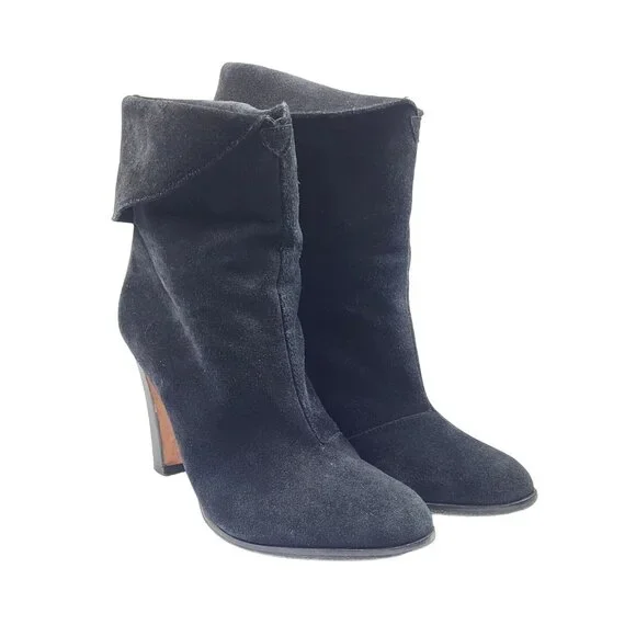 Michael Kors Black suede heeled boots - Size 7.5‎