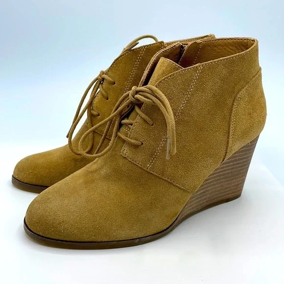 Lucky Brand Shylow Suede Wedge Ankle Booties