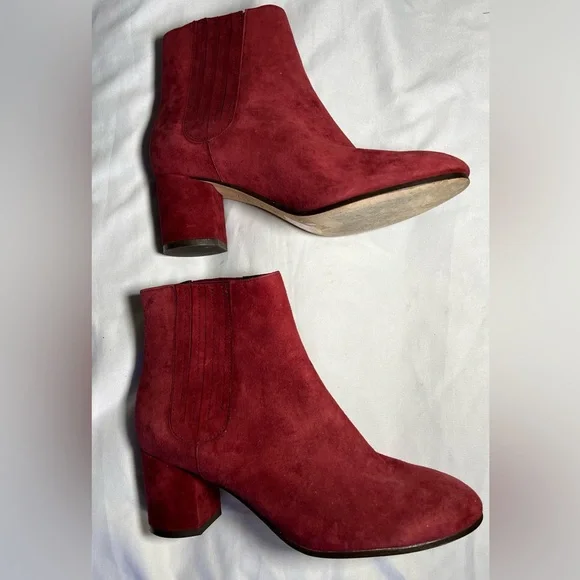 Joie Burgundy Suede Ankle Boots