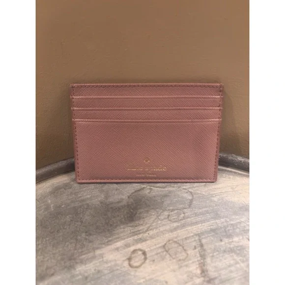 KATE SPADE NEW YORK Pink‎ Sparkle Glitter 3 Slot Card Holder 🔥 🩷