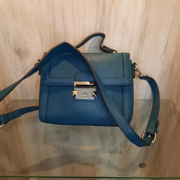 Teal Leather Crossbody Bag