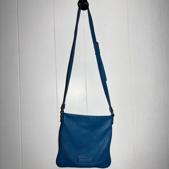 Marc by Marc Jacobs Blue Pebbled Leather Crossbody Bag Minimalst Everyday