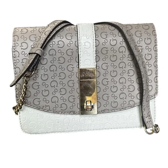 Brown White G by GUESS Los Angeles Crossbody Bag