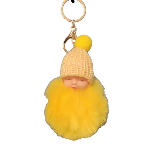 Keychain Cute Fluffy Plush Mini Doll Keychain For Women Bags Key Ring Gift Decor