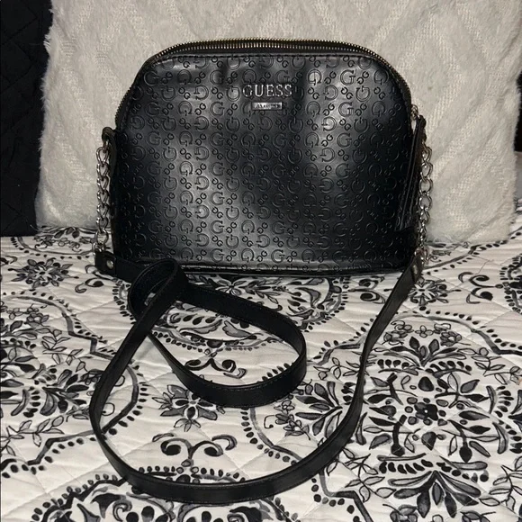 GUESS Black Embossed Crossbody Bag