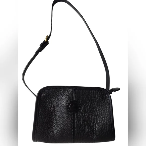 Dooney & Bourke Vintage Black All Weather Leather Mini Crossbody Bag EUC