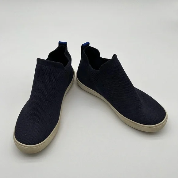 Rothy's The Chelsea Navy White Boots Women Size 7.5 BLEMISH