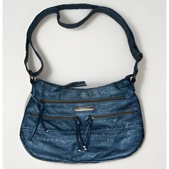 Stone‎ Mountain USA Blue Faux Leather Crossbody Bag