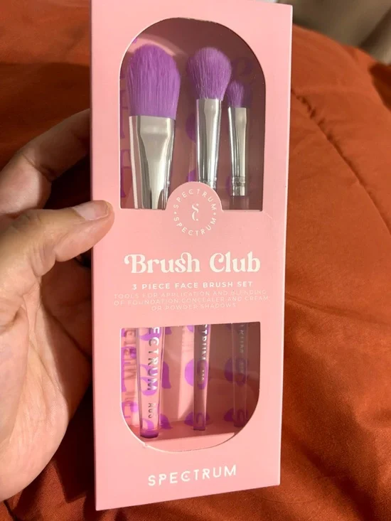Spectrum Purple Brush Club 3-Piece Face Brush Set NEW! Professional Performance