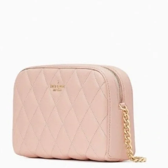 Kate Spade Quilted Leather Conch Pink Mini Camera Crossbody Bag