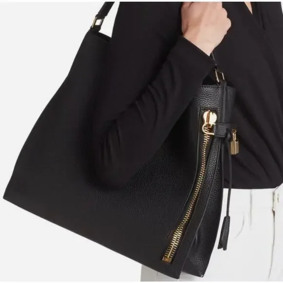 TOM FORD Small Alix Leather Hobo Bag