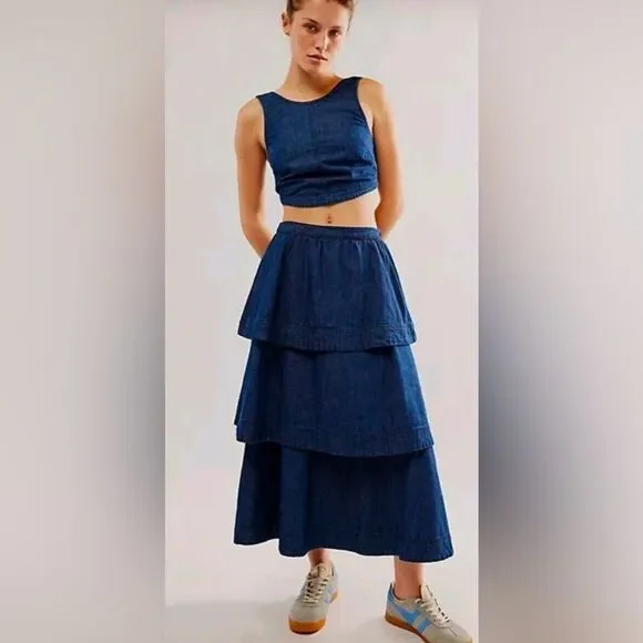 NWT FP Ryder Denim Skirt Set.