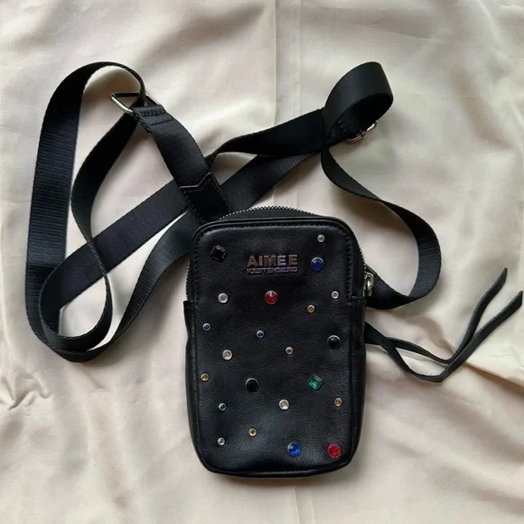 Aimee Kestenberg black jeweled‎ studded crossbody