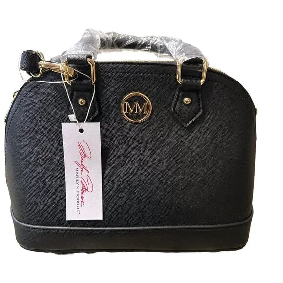 Glamorous Marilyn Monroe Black Dome Satchel/Crossbody Retro Handbag NWT