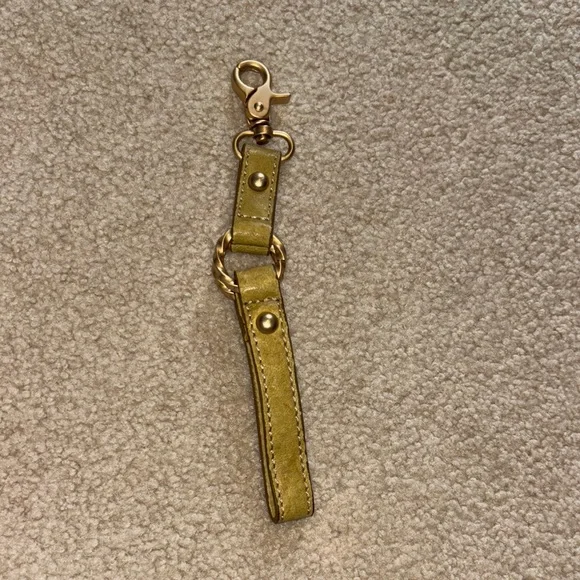 Leather Mustard Yellow Keychain