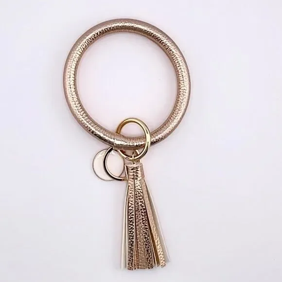 𝅺ROSE GOLD Large Circle Bracelet Key Ring