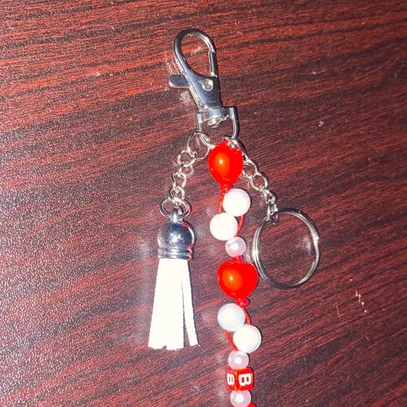 Keychain beaded purse charm with personalized Name Bella