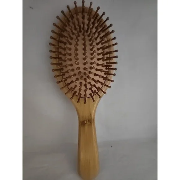 Bamboo Hair Brush Natural Wood Detangling Paddle for Hair Growth Shine