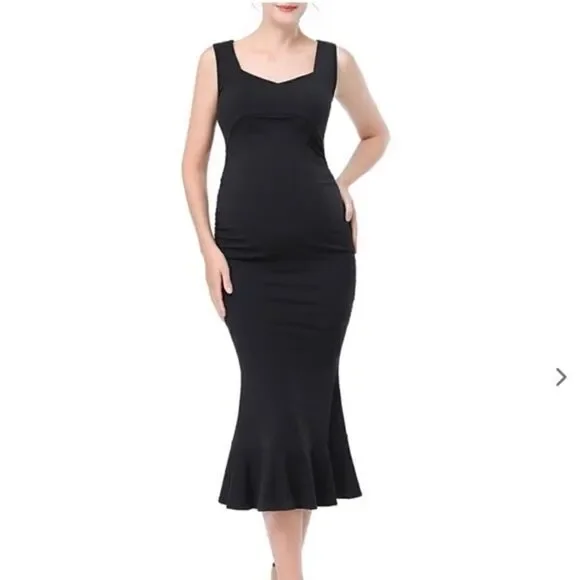 Kimi & Kai Black Sweetheart Neckline Mermaid Maxi Dress