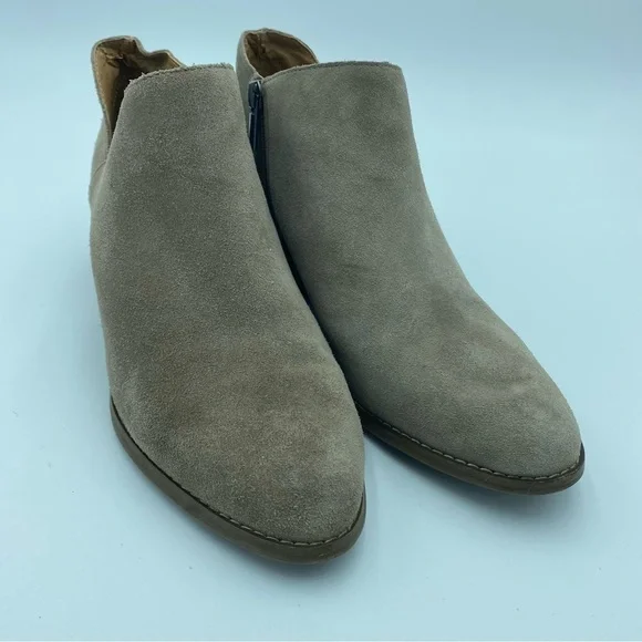 Lucky Brand Tolache‎ Ankle Bootie Suede Leather Cuban Heel Tan Women's Size 10