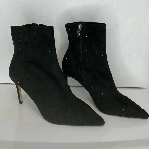 Jessica Simpson black sequins ankle boots size 9.5