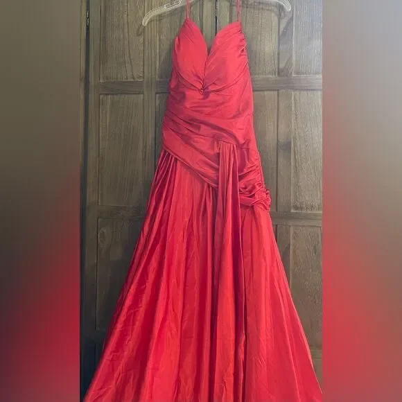 Cassandra Stone Red halter style Prom Dress.
