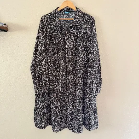 Draper James RSVP Floral Print Long Sleeves Ruffle Hem Dress