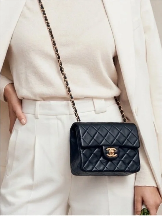 CHANEL Black Quilted Leather Crossbody Bag with Gold Hardware