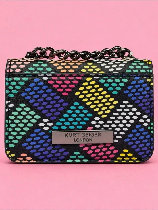 Kurt Geiger Rainbow Pattern Leather Crossbody with Snake Clasp