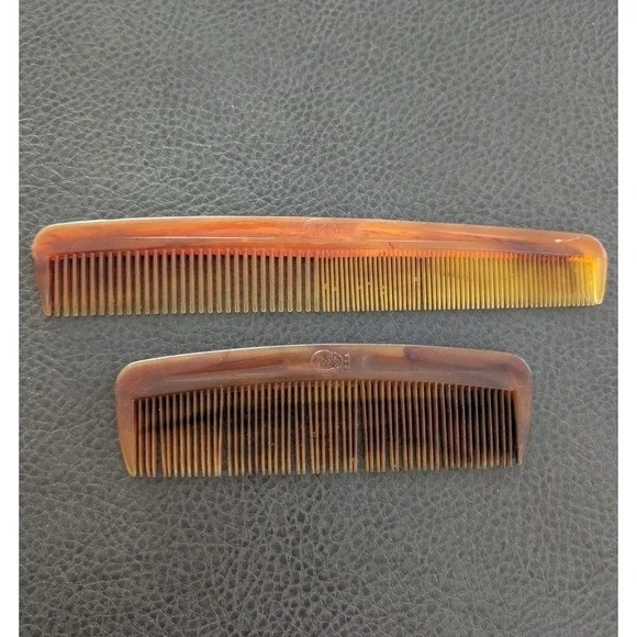 Vintage Lot Of 2 Pocket Combs Faux Tortoise Goody 5