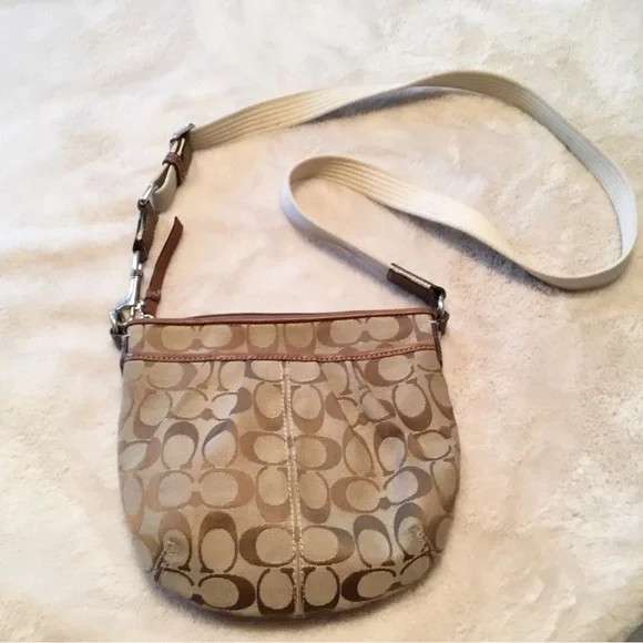 Coach Small Tan Monogram Crossbody Bag