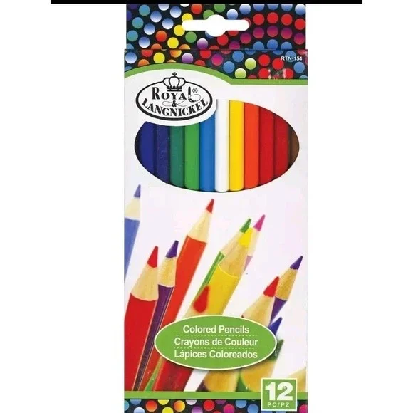 Royal & Langnickel Essentials Colored Pencils 12 Color‎ Set NEW