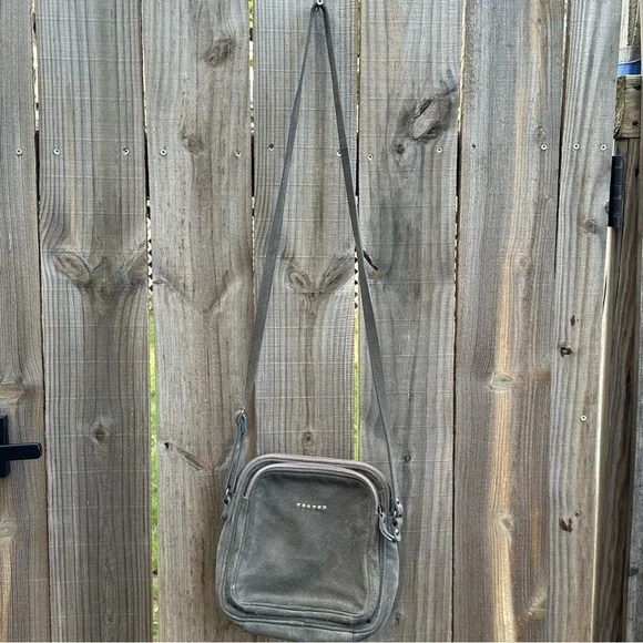 Sundance Merchant Crossbody bag, gray suede