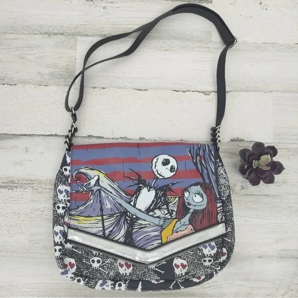 Loungefly Nightmare Before Christmas Faux Leather Messenger Crossbody Bag