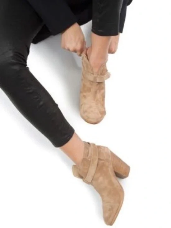 Rag & Bone Harrow Boots | Booties | Tan Suede - Size 37