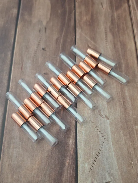 Rose Gold Lip Gloss Tubes - Clear Caps