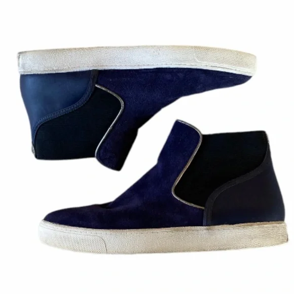 Sam Edelman Margot blue suede‎ Chelsea boots ankle booties slip on 8.5