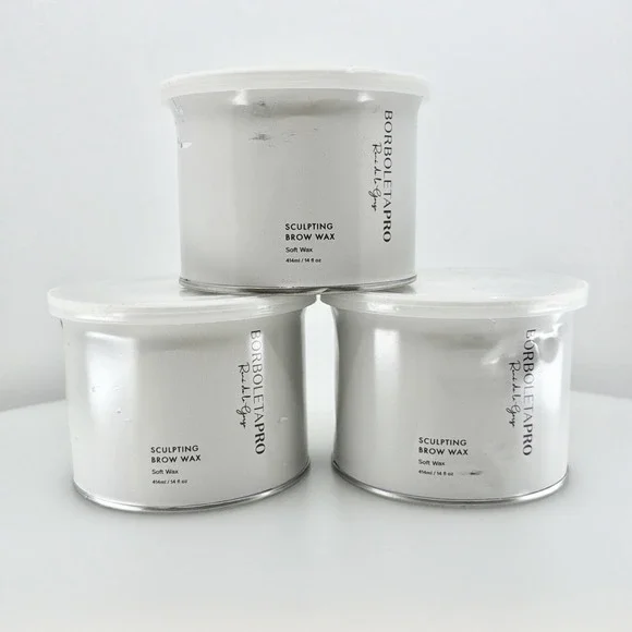 Borboleta Pro Sculpting Brow Wax Soft Wax 3 PACK 14oz Each New And Sealed Jars