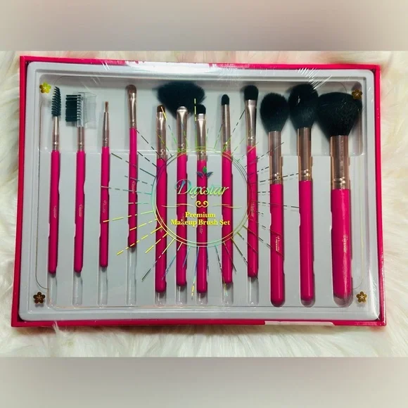 Costa Deluxe Makeup Brush Set - Vibrant Pink 12 pcs