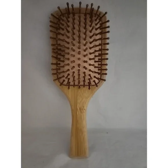 Bamboo Hair Brush Natural Wood Detangling Paddle for Hair Growth Shine