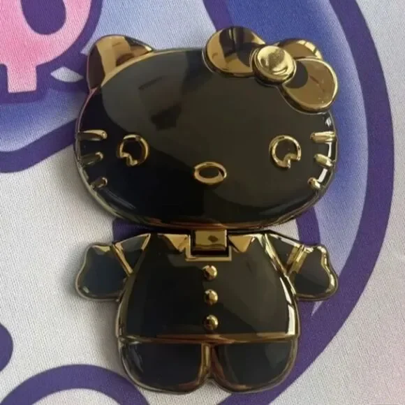 Hello Kitty Rotatable Folding Phone Stand Mirror - Black
