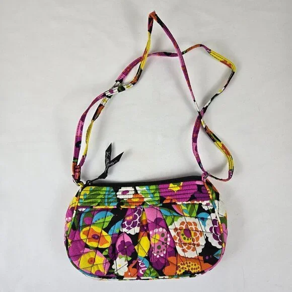Vera Bradley Frannie Crossbody Bag In Va Va Blooms Pattern Adjustable Strap