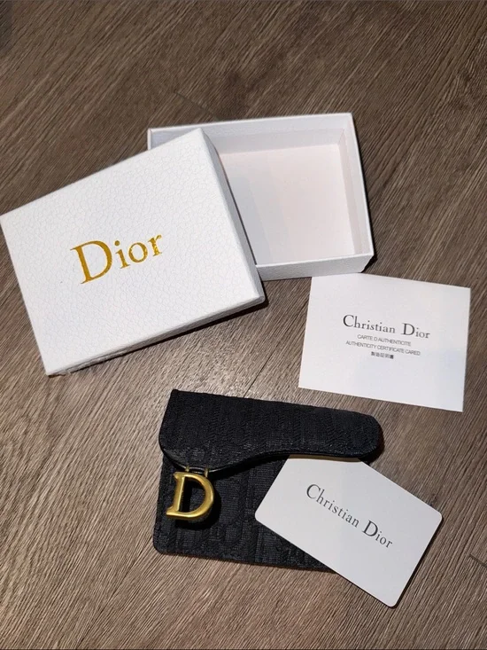 Christian Dior Black / Gray Bloom Card Holder