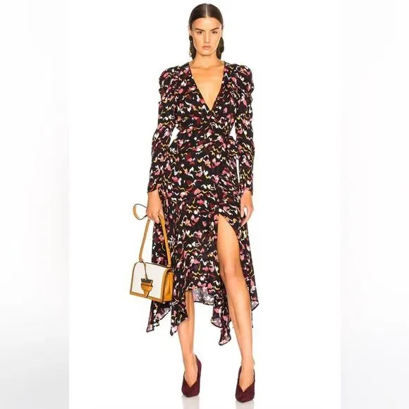 A.L.C. Tianna‎ Floral Wrap Midi Dress Size 4