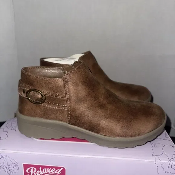 NEW Skechers Lovely Vibe Moonlight Ankle Boot Shoe Memory Foam Vegan Size 7