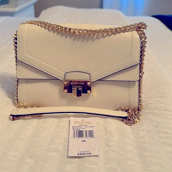 Michael Kors white Kinsley shoulder bag