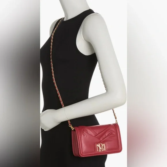 NEW Badgley Mischka Wine Red Pleated Crossbody