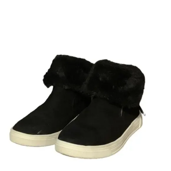 Steve‎ Madden Sneaker Bootie / Ankle Boot Faux Fur Black Size 5