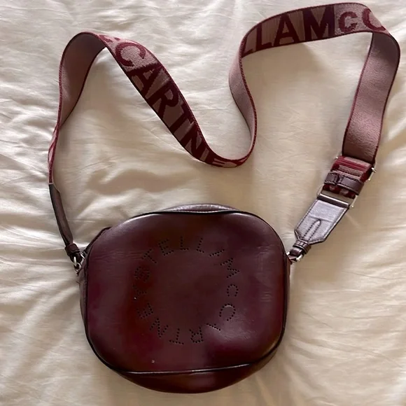 Stella McCartney burgundy red crossbody bag